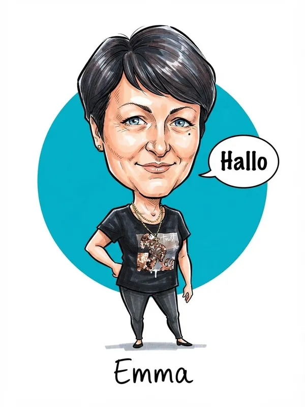 Skizze von Emma mit Gruß Hallo