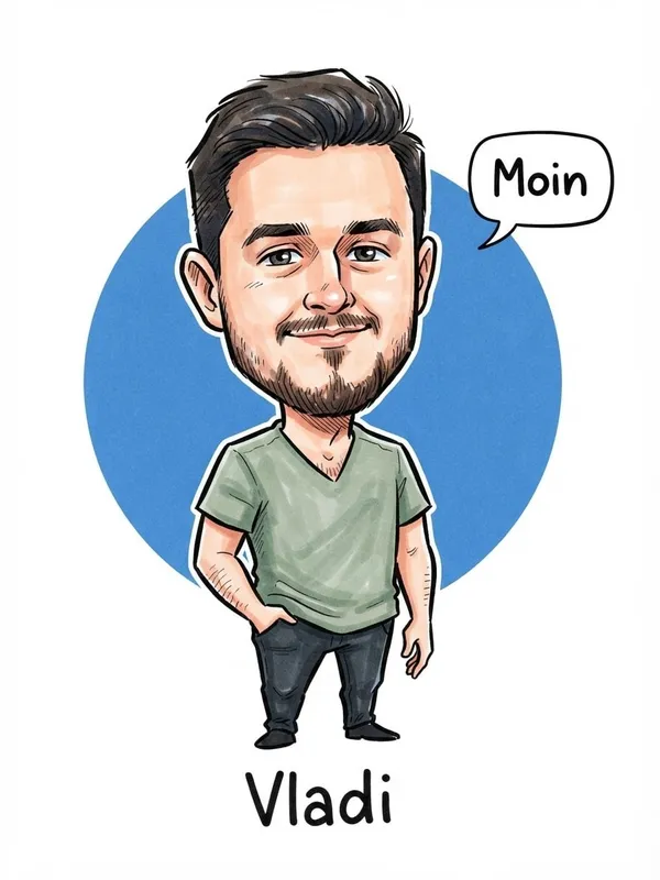 Skizze mit Gruß Moin